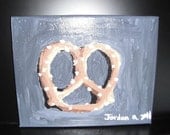 Pretzel 8x10 Acrylic Painting on Stretched Canvas