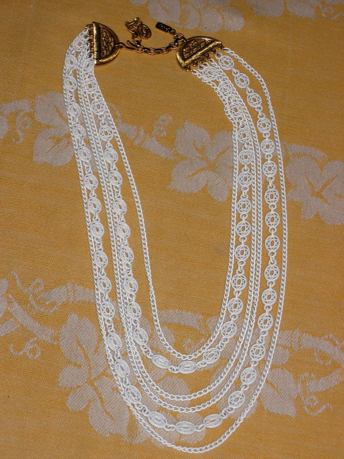 Vintage Monet White Chain Necklace