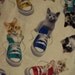 Kitties Cats In Tennis Shoes Cream Cotton Fabric OOP