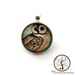Owl Round Glass Button Pendant - Small