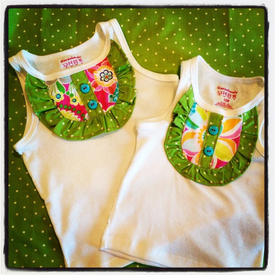 Ruffled Bib Tank Top/ t shirt