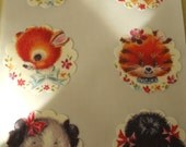 Cute Retro Baby Animals Vintage Kawaii Stickers
