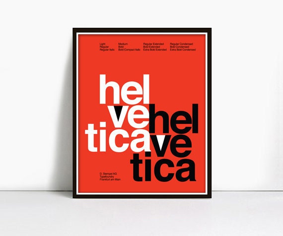 24x36 Inch Gicleè Suisse Swiss Helvetica Type Specimen Poster