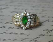 Vintage 10K Gold Emerald Ring