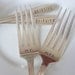 Hand Stamped Wedding Silverware Dinner Forks Mr and Mrs