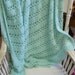 Treasury Item...Icy Cool Color, Beautiful Hand Knit Throw/Shawl, Baby Soft , Sherbet Green/Blue, Wonderful Wedding Shawl, Free Shippng
