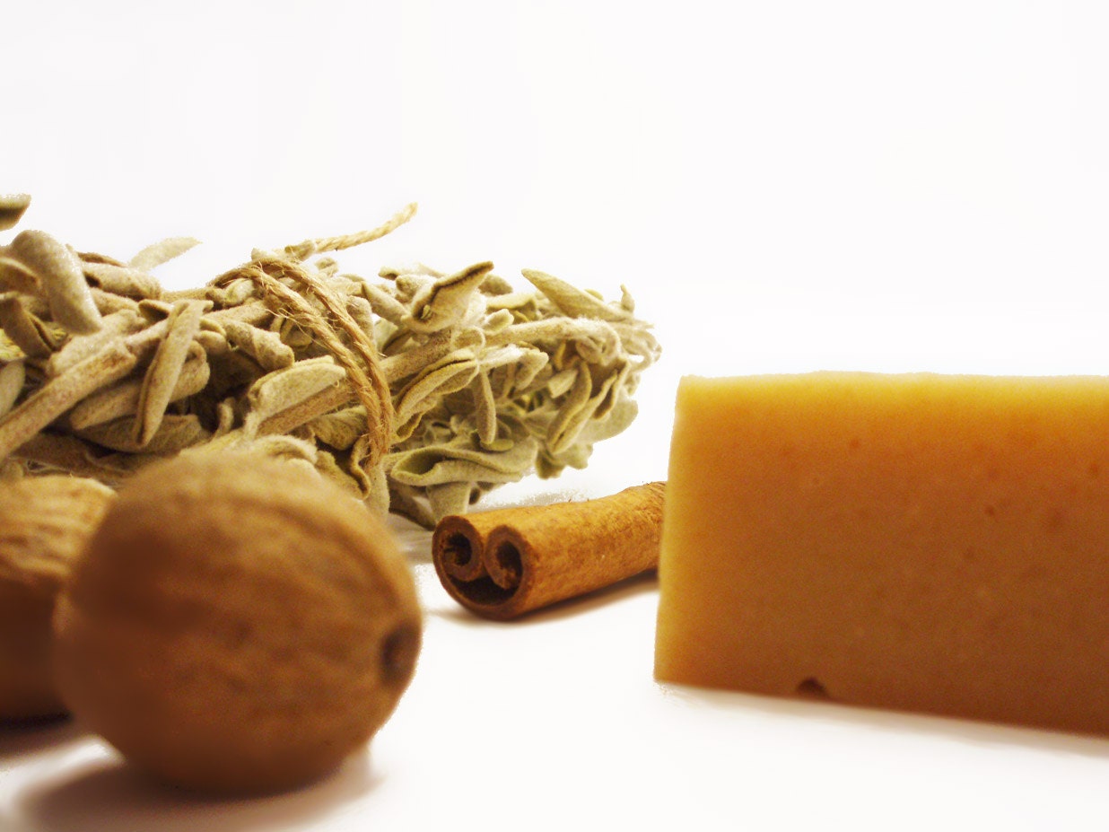 HERBS and SPICES Soap with Aromatic Herbs & Spices -- All Natural Handmade Organic Soap -- Cold process bar soap with Extra Virgin Olive Oil