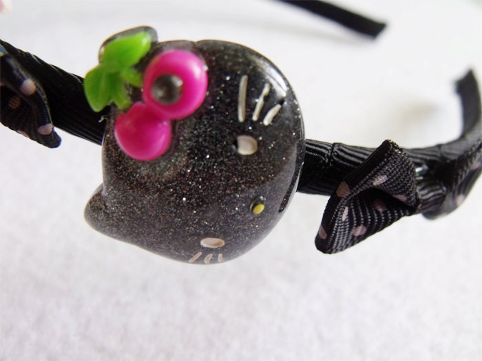 Kawaii Black Hello Kitty Headband