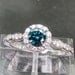Blue Diamond Engagement Ring In 14k Gold and Diamond Halo Matching Band Available Bridal Jewelry Wedding Set