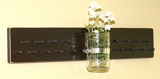 Jewelry Organizer Storage Necklace Holder Rack Organizer Wall Vase Mason Jar Earrings Necklace Key Holder Necklace Holder