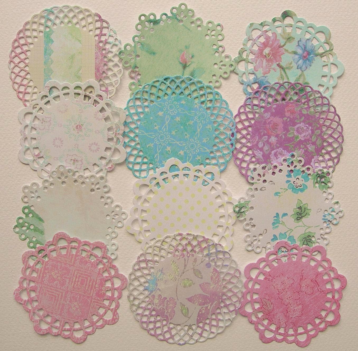 Small Patterned Paper Doilies set of 12 by vixyvixy on Etsy