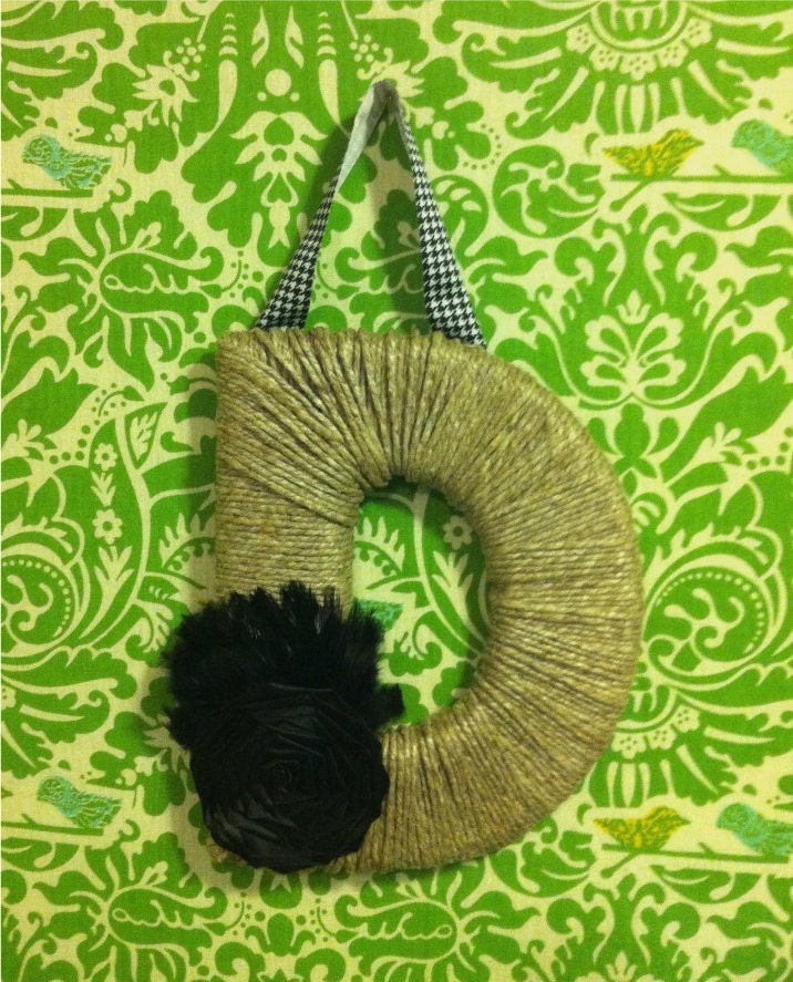 Large Twine Wrapped Initial Wreath