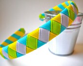 Woven Headband -- Purple, Green, Turquoise, Yellow