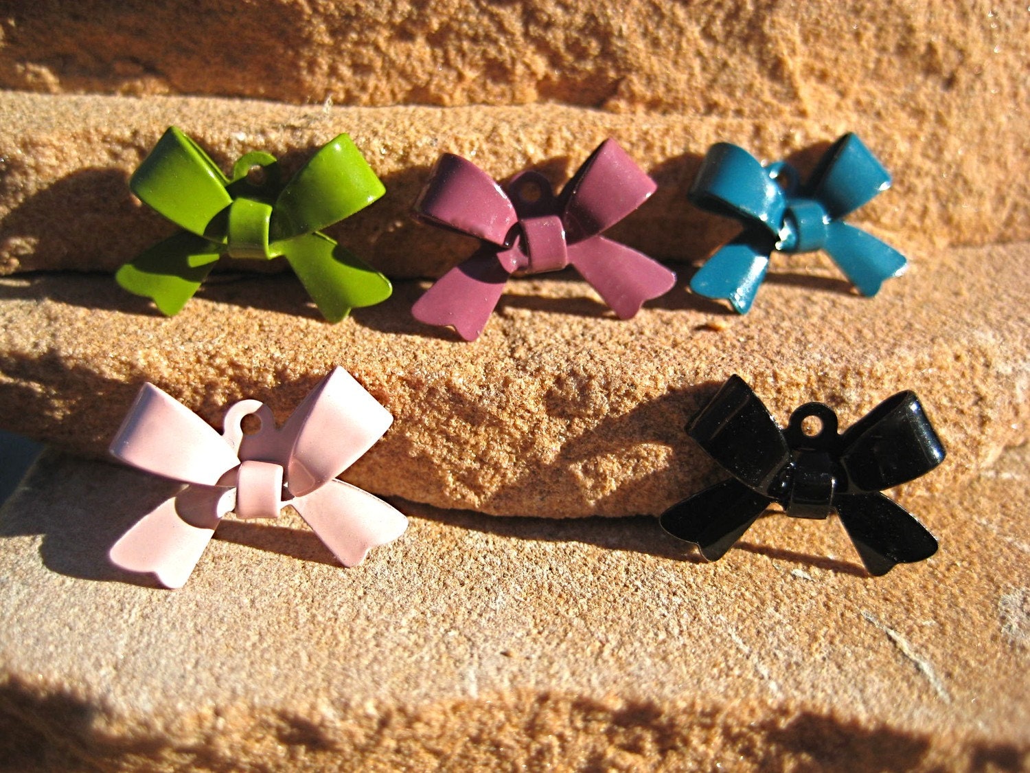 The Emma - Bow Pet ID Tag Small Dog Cat Feminine Unique Handstamped