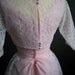 1950s 60s Vintage Pink Lace Tea Length Prom Party Dress Peggy Sue XS/Small