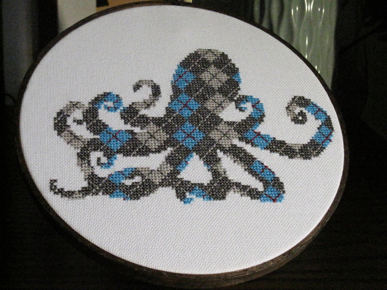 Power Animal: Argyle Octopus Cross Stitch Pattern