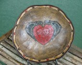 2 Crows Heart Gourd Bowl by Tim Greenhalgh, Gourdwright