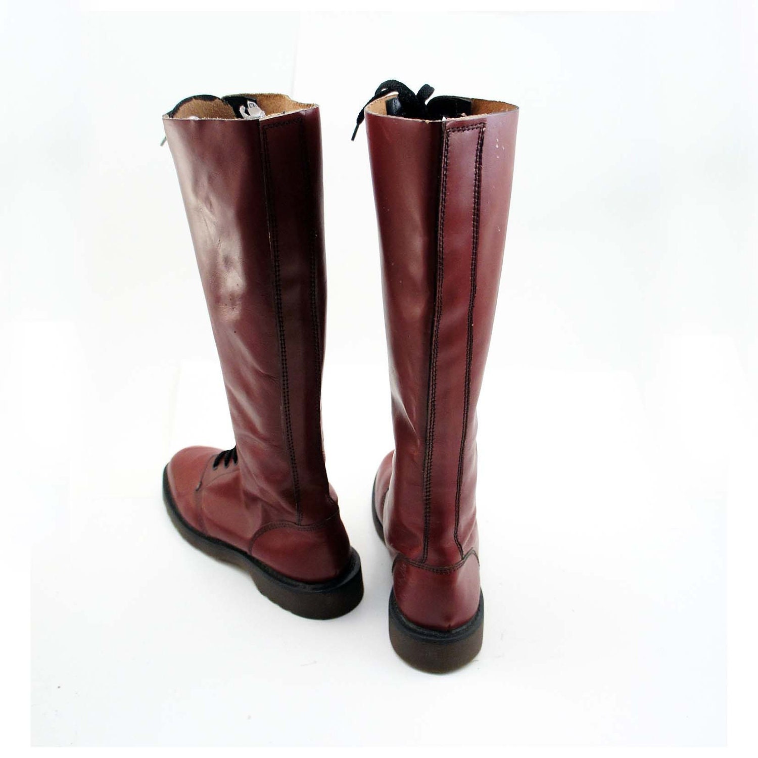Dr Martens Tall Lace Up Boots / Vintage NaNa Docs / Fashion Combat for a Women's size 7 UK / 9 US
