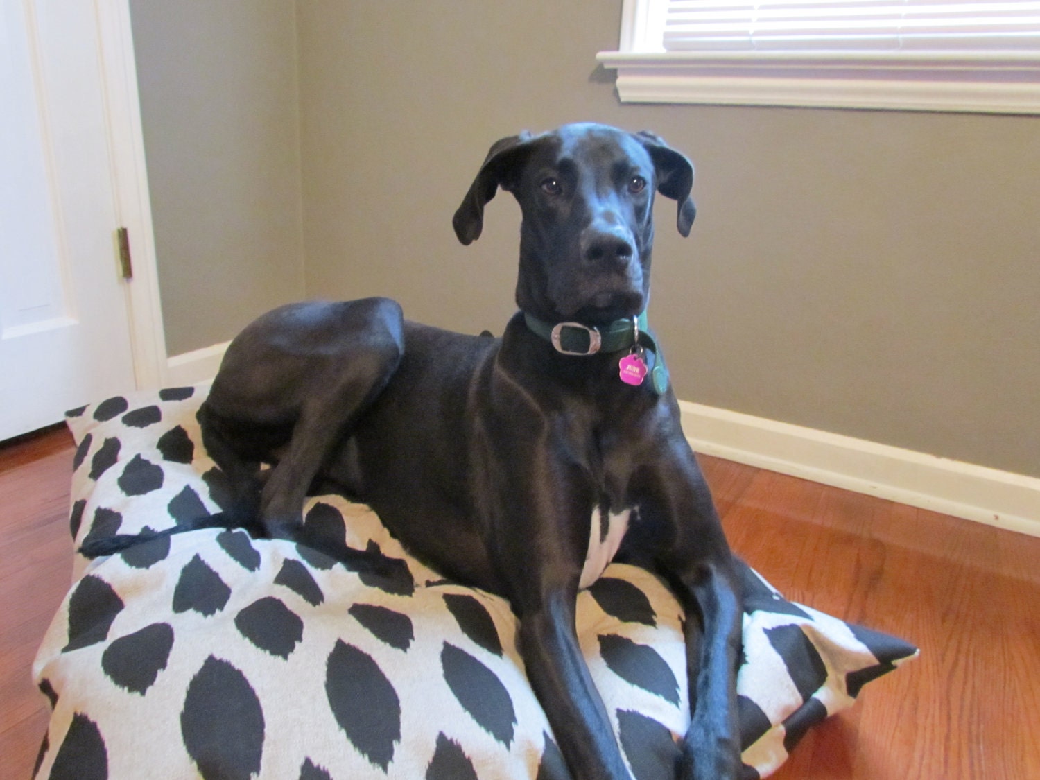 Dog Bed Black/Denton Ikat Pet Duvet Cover-Large
