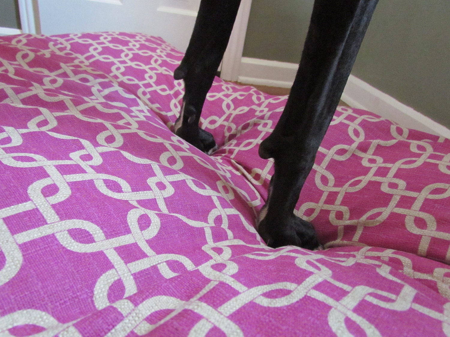 Dog Duvet Pet Bed Cover-Gotcha Magenta/Denton-Medium