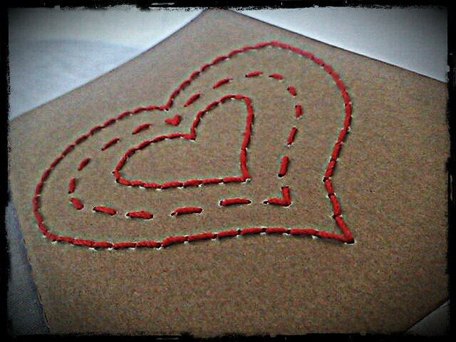 LOVE  Stitched Hearts Moleskine Journal