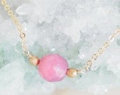 rosy opal drop necklace