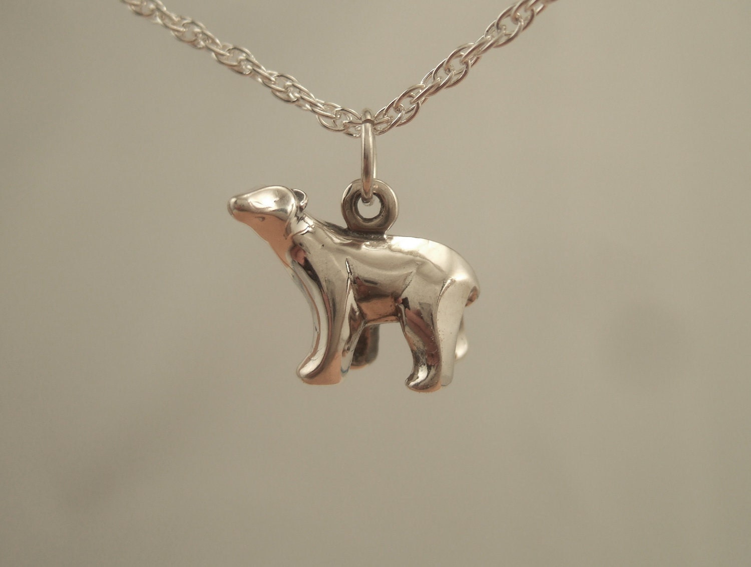 silver polar bear charm/ pendant