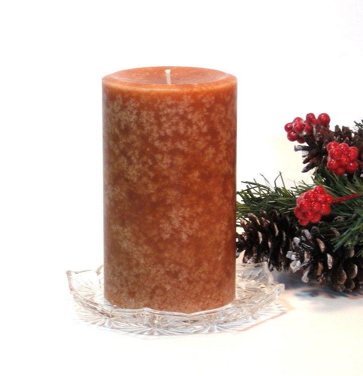 Pillar Candle Cinnamon Scented Mottled Look By T