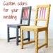2 Bride & Groom Chairs, Rustic Shabby Chic Wedding, Upcycled Furniture, Crochet Decor, Eco-Friendly Fiber Art by Knits for Life
