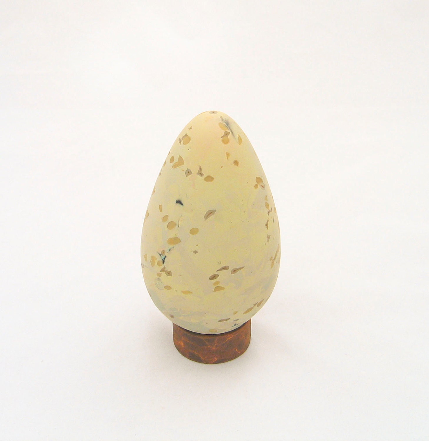 Glass Egg Birds Eggs - Light Beige Cream Brown Easter Home Decor Nature Art Dragon Egg tagt