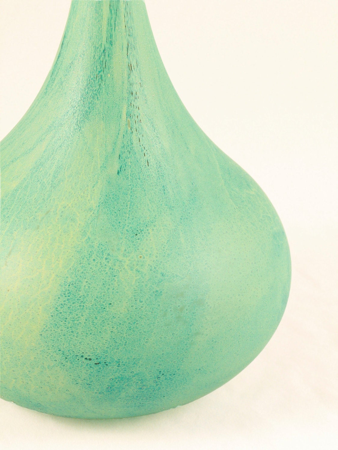 RESERVED-Sea Glass Vessel Bottle Vase Hand Blown Glass Beach Cottage Decor - Ocean Sea Water Mint Seafoam Green Minimalist