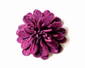Purple flower Felt  Brooch Large