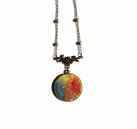 Felt Necklace Pendant Summer Fantasy