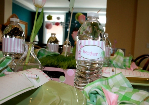 FULL PRINTABLE COLLECTION - Giraffe & Elephant Baby Shower / Pink Green Baby Shower - CakesLikesAParty