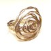 Modern Gold Rosette Ring:  Twisted Wire Wrapped Ring, Bold Wide Band Freeform Rose Ring, Custom Size