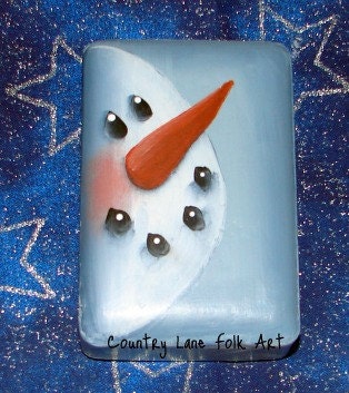 Special listing for Tom C.- Snowman, hand painted, soap, stocking stuffer