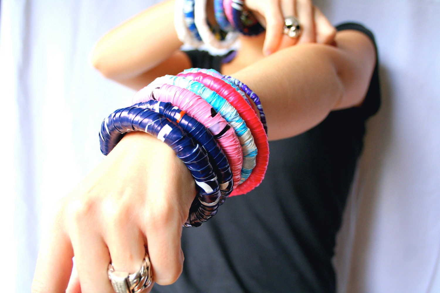 Recycled bracelet made from plastic bags - Factory on the Moon