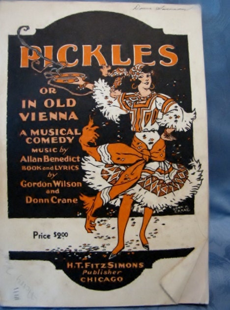 Musical Cast Book Pickles In Old Vienna Operetta Benedict Wilson Crane