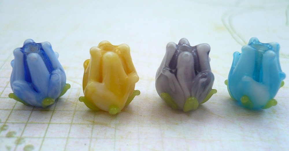 Pink Flower Earrings, Flower Earrings, Glass Flower Earrings, Lampwork Flower Earrings