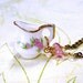 Porcelain Teacup Jewelry, Charm Necklace - Alice in Wonderland