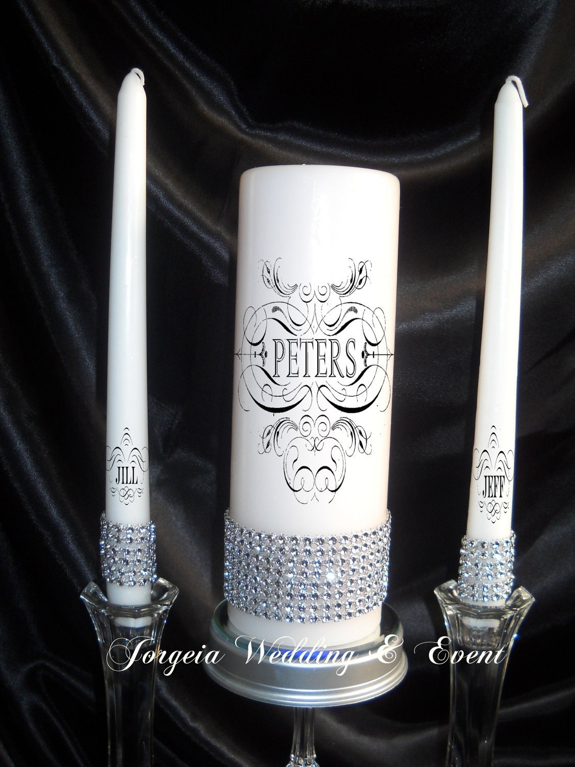 Vintage Swirl Unity Candle Set