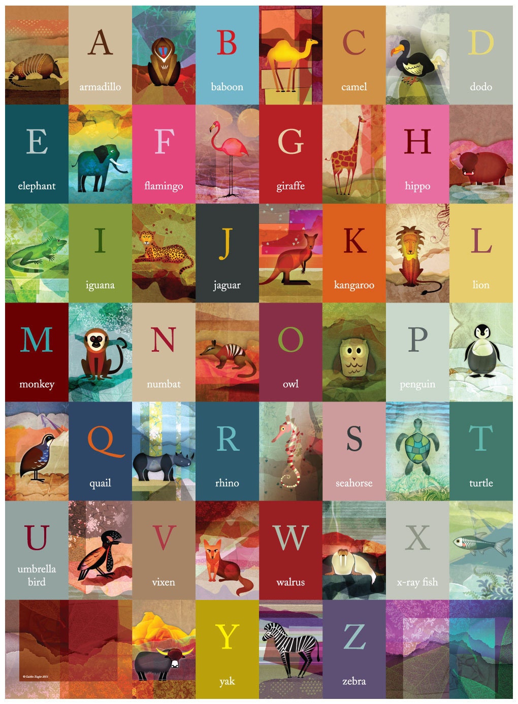 Little Fry Animal A-Z poster, A1 size