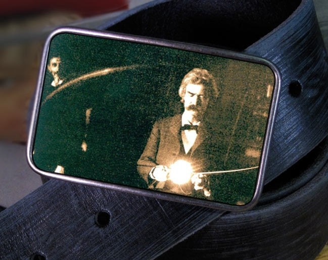 twain-tesla belt buckle, science buckle 221