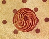 Food Photography Polka dot cupcake 8x10 photo coffee brown