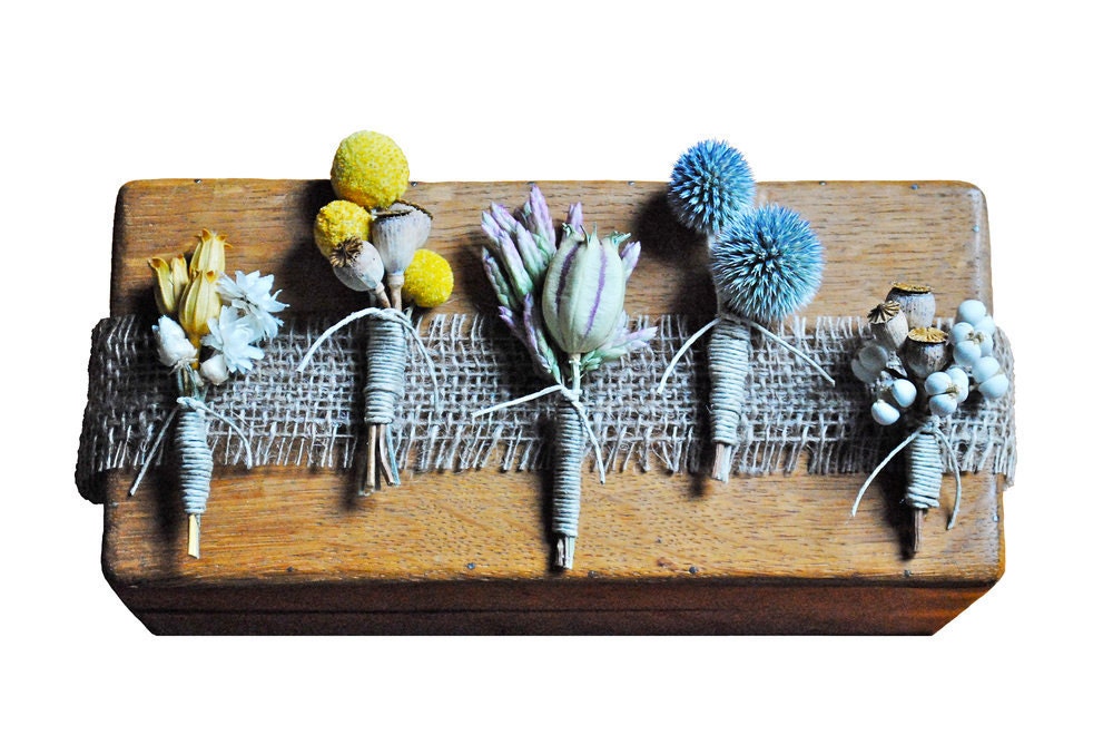 Natural Boutonnieres - Wedding - Groom - Groomsmen - Best Man - Father of the Bride - Father of the Groom