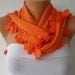 Pashmina Scarf - Cotton Scarf - - Cowl with Lace Edge - Portland Orange