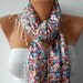 Floral Scarf Women Scarf - Cowl with Lace - Multicolor