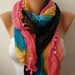 Rainbow Women Shawl Scarf -  Cowl