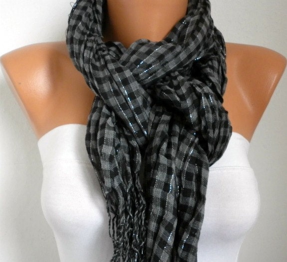 Plaid Women Shawl Scarf - Cowl Scarf - fatwoman