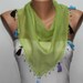 BIG SALE Green Scarf ,Cotton Scarf Woman Cowl with Lace Edge -